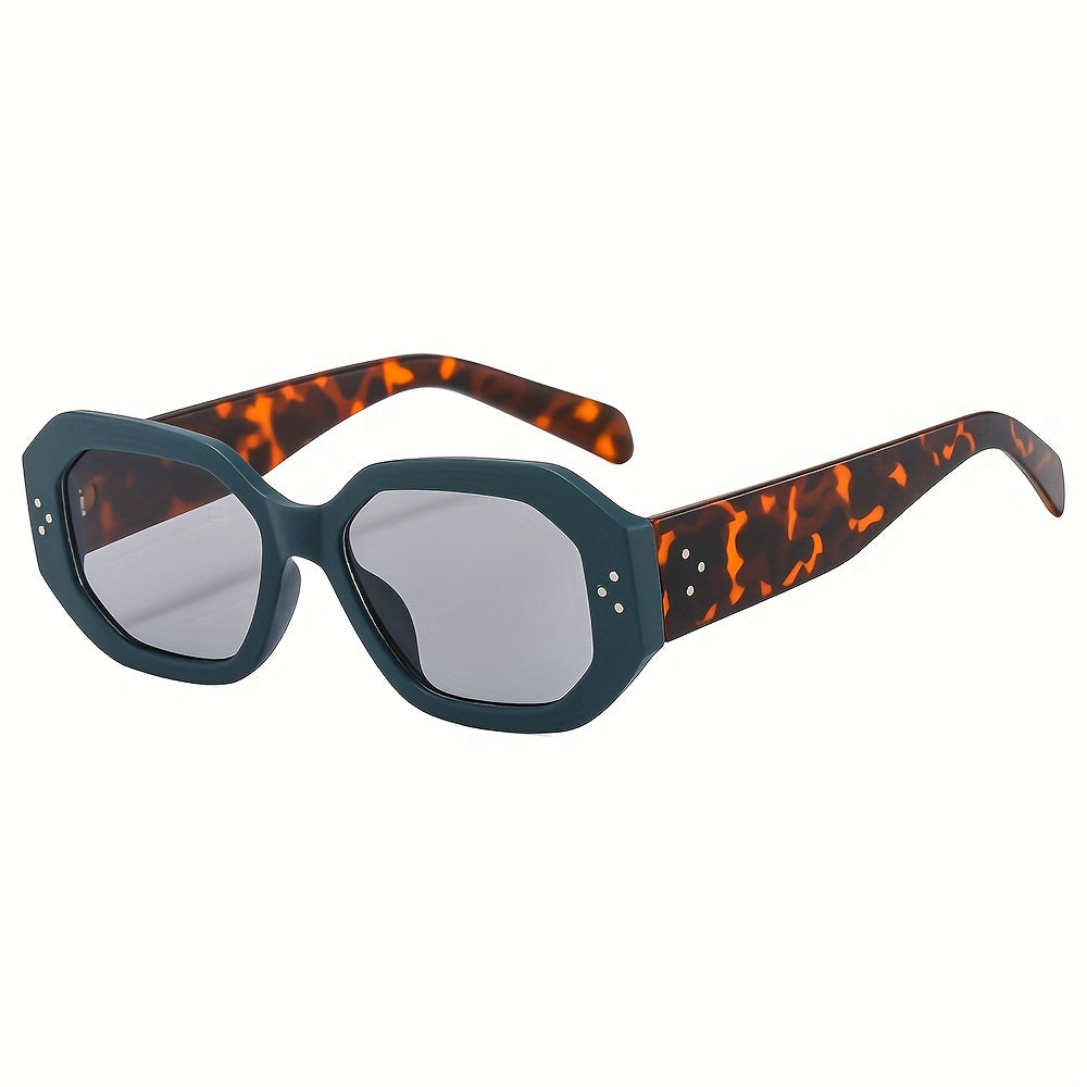Geometric Retro Sunglasses UV400 Sun Shades Rivet Jelly for Travel