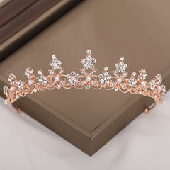 Vintage Golden Bride Queen Crown Princess Headwear Rhinestone Headband