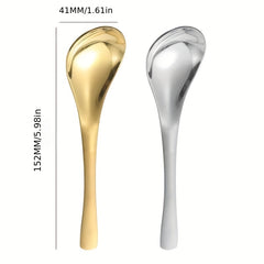 Stainless Steel Short Handle Gold Soup Spoon