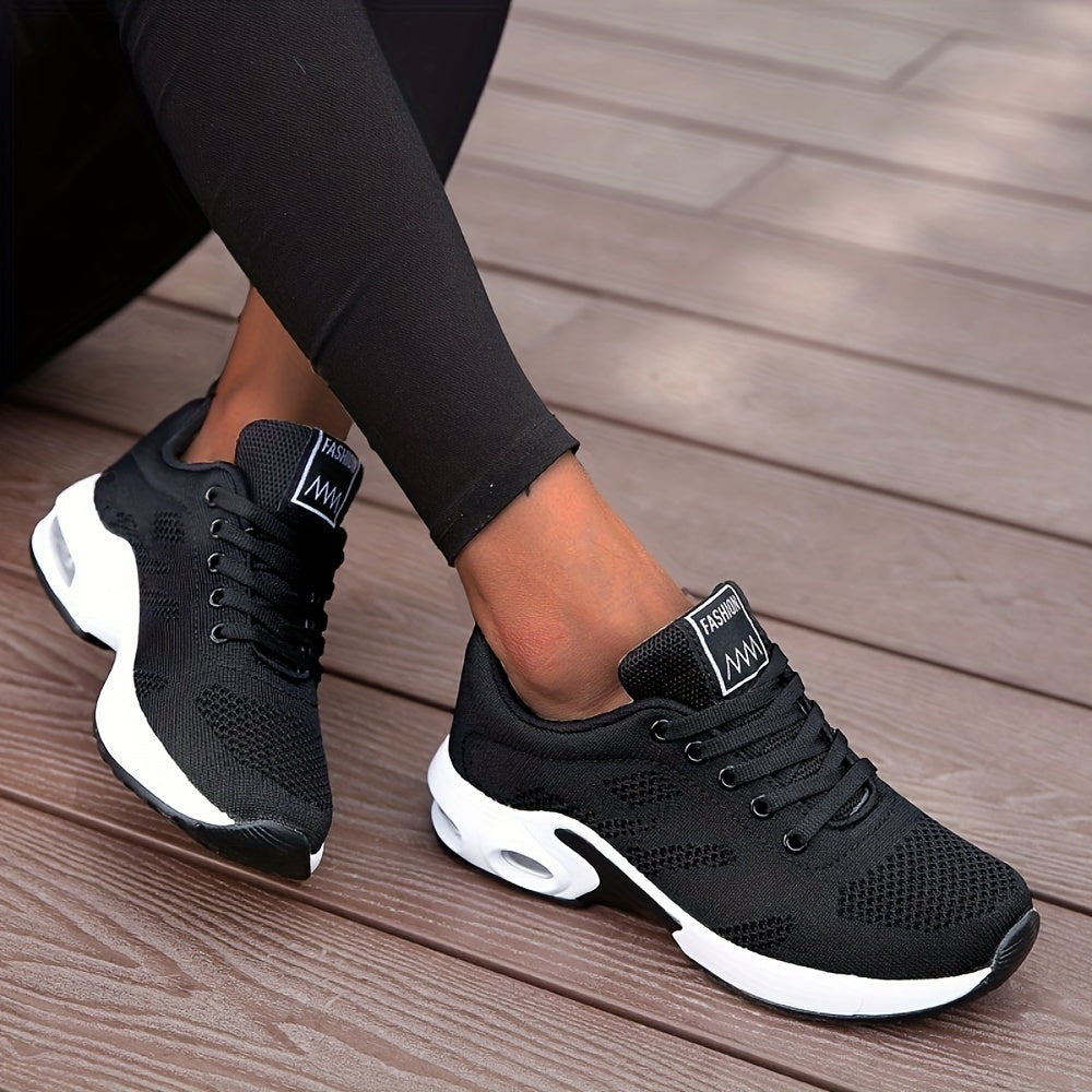Mesh Lace Up Sneakers Air Cushion Running Shoes Women's Footwear