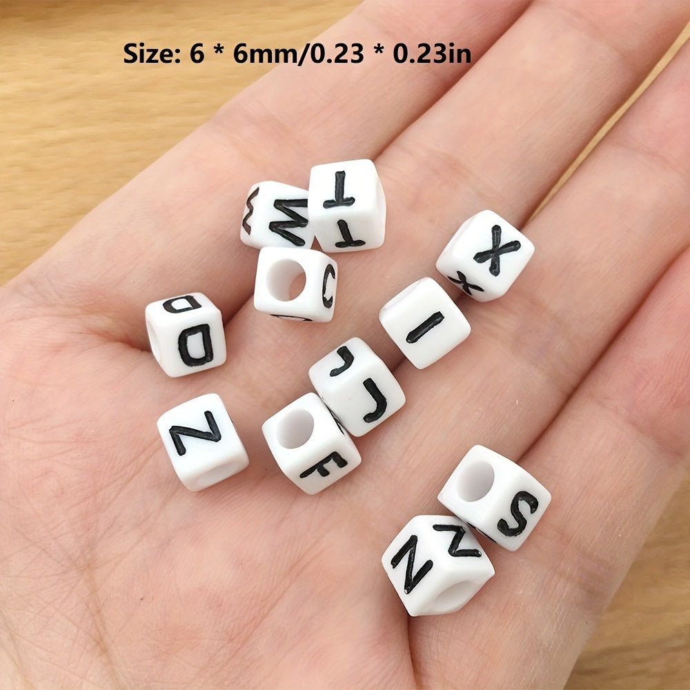 100pcs Alphabet Acrylic Beads for Jewelry Making & Crafting