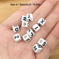 100pcs Alphabet Acrylic Beads for Jewelry Making & Crafting