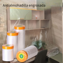 Plastic Drop Cloth with Masking Tape Waterproof Film