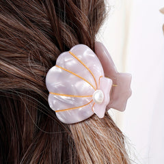 Acetate Ocean Series Shell Shaped Hair Claw Clip for Women Girls
