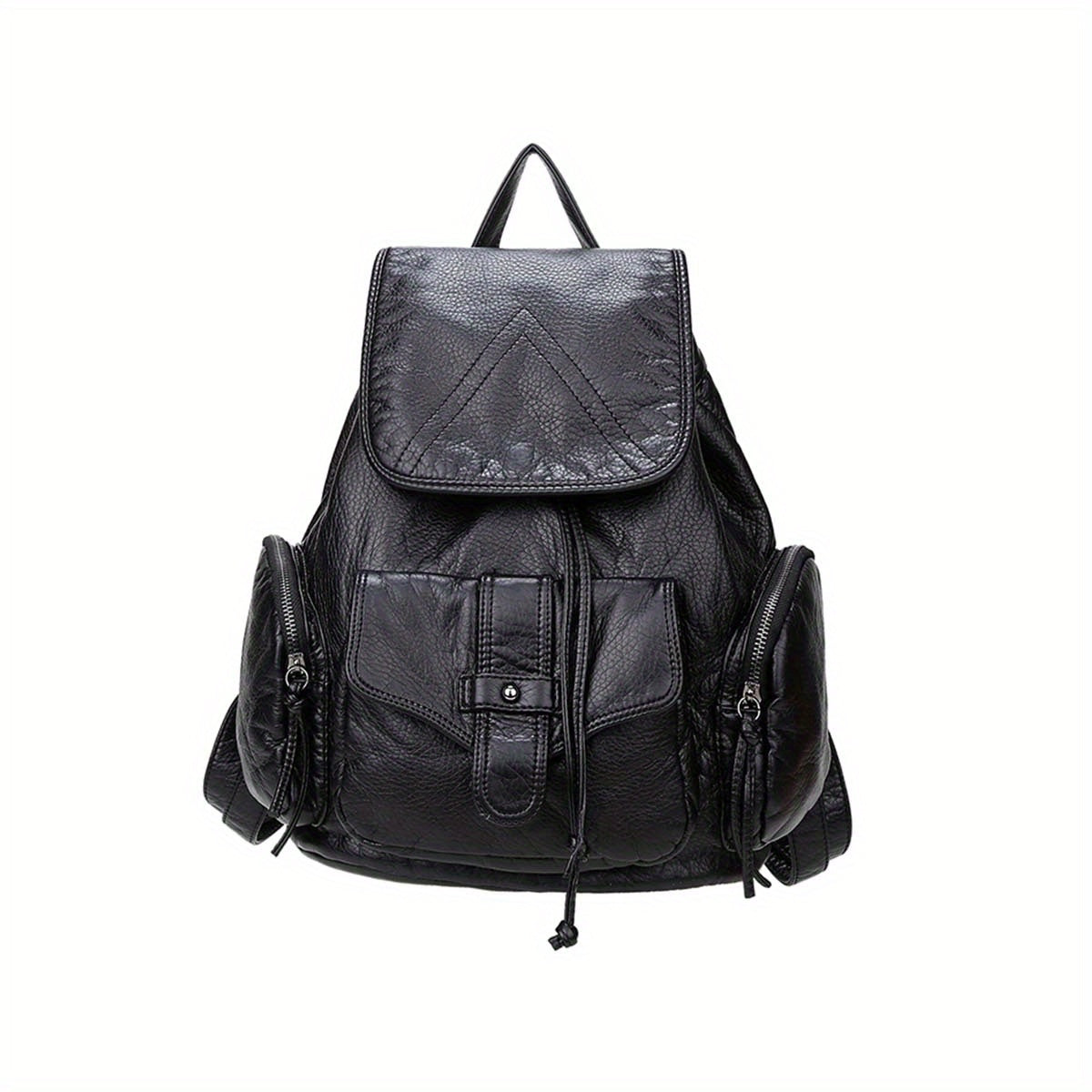 Vintage Pocket Backpack Purse Retro Flap Preppy School Bag Women's All Match