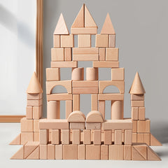 Wooden Building Blocks Various Shapes for Educational Play