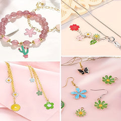 Spring Enamel Flower Charms 50g for Jewelry Making - Easter Gift