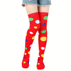 Men's Over The Knee High Polka Dot Socks