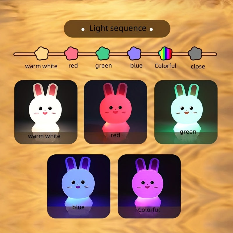 Night Light Rabbit Silicone Material Pat Remote Control Patterns