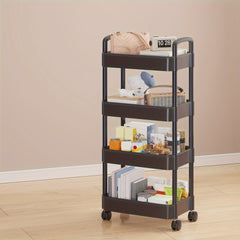 Function Wheeled Mobile Storage Rack Layer Book Storage Trolley