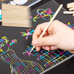 5pcs Scratch Pen Bamboo Tip Scratch Crayon Hand Painting