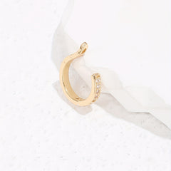 Zircon Ladies Golden Ear Cuff Girls Jewelry Copper Earrings