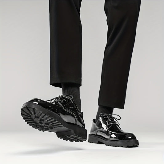 Men's Classic Faux Leather Derby Shoes British Style Formal Shoes