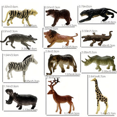 12pcs Animal Doll Model Realistic Statues for Home Decor