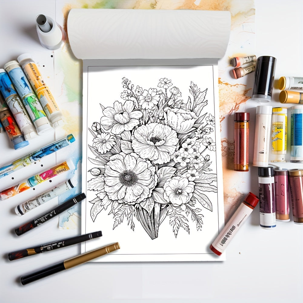 Positive Thinking Coloring Book For Adults - Stress Reduction Designs