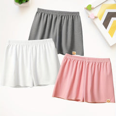 3pcs Girls Casual Waffle Safety Shorts Thin Comfortable Summer Shorts