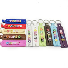 Custom Pet Memorial Keychain with Colorful Letters and Rhinestone String