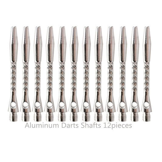 12-Pack Aluminum Dart Shaft w/ Mesh Stripe Lightweight & Durable