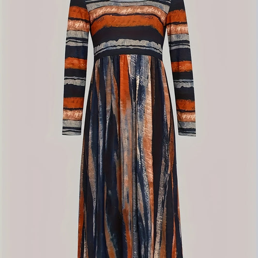  Tie Dye Long Sleeve Maxi Dress
