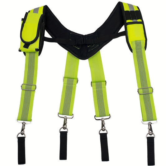 Tool Belt Suspenders for Carpenter with Phone Holder Pencil