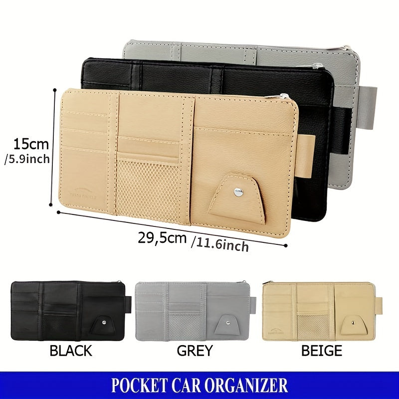 Multifunctional Sun Visor Ticket and Card Holder Organizer