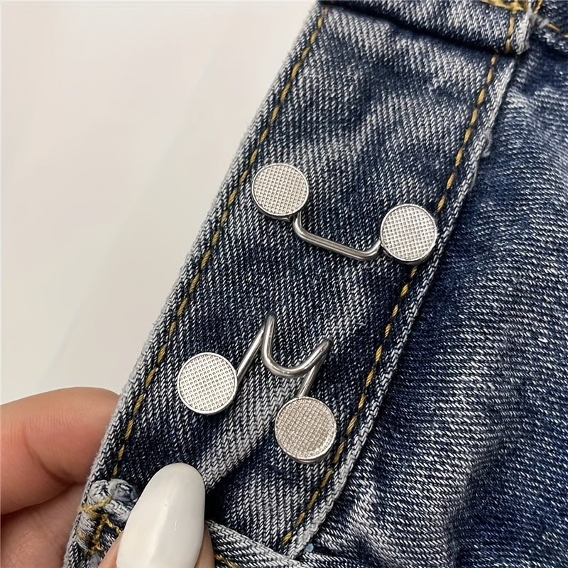 Denim Pants with Adjustable Waistline Buckle