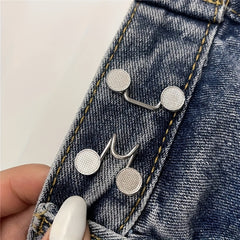 Denim Pants with Adjustable Waistline Buckle
