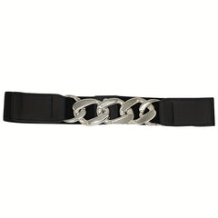 Ring Linked Wide Chain Belt Solid Waistband Vintage Girdle