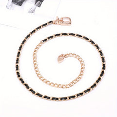 Chain Belt For Women Metal Waist Chain Faux Leather Belt
