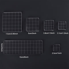 Acrylic Seal Block w/ Grid Lines Stamping Tool for Scrapbook Crafts