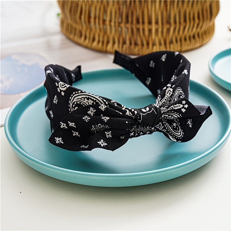 Paisley Print Boho Head Band Vintage Bowknot Hair Bands