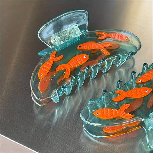Acetate Jelly Hair Claw Cartoon Fish Shark Claw Ponytail Holder