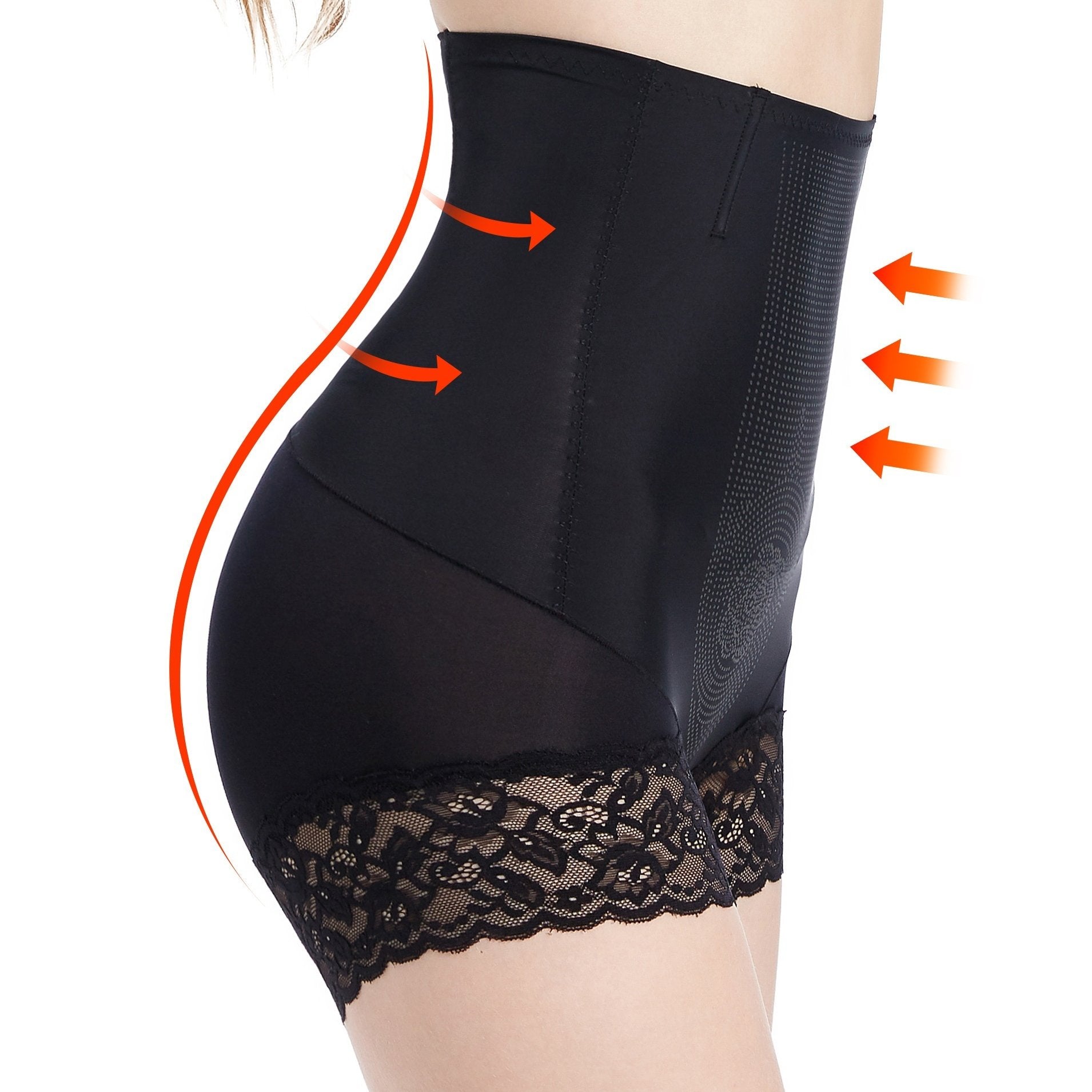 Lace Trim Shaping Panties High Waist Tummy Control Compression Panties
