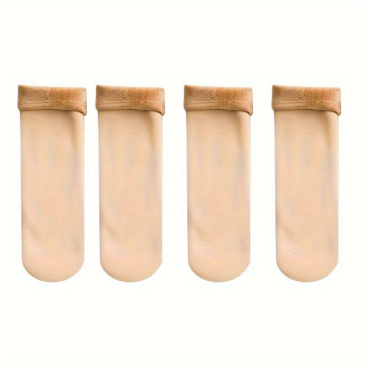 4 Pairs Winter Warm Cashmere Socks Thermal Fleece Lined Thickened Socks