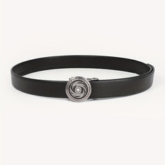 Men's Leather Belt with Rhinestone Buckle