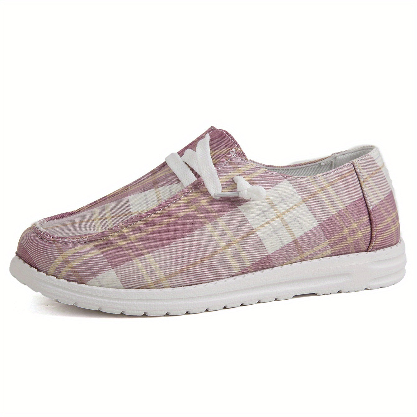 Women's Plaid Canvas Shoes Casual Sneakers Lace Up Outdoor All Match