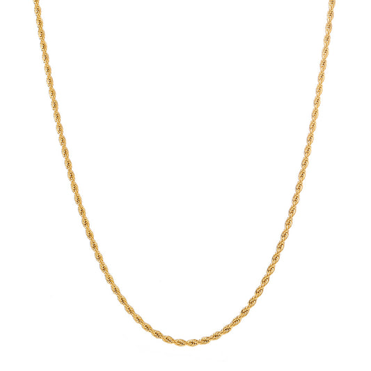 1pc Golden Silver Twist Chain Necklace Men Women Couple Necklace
