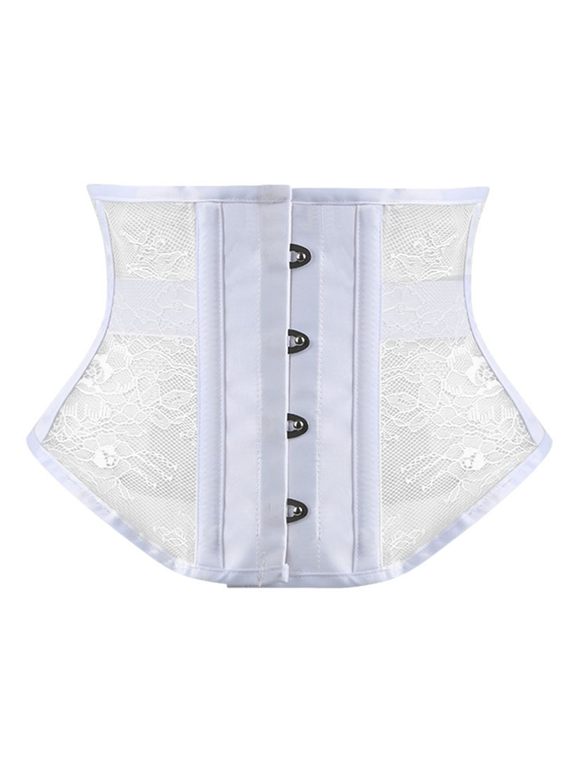 Floral Lace Strapless Corset Tummy Control Lace Up Body Shaper