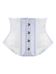 Floral Lace Strapless Corset Tummy Control Lace Up Body Shaper