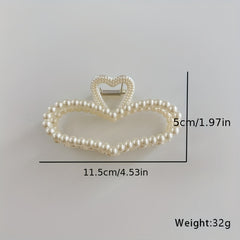 Faux Pearl Hair Claw Head Jewelry Shark Claw Ponytail Holder Hair Accessories