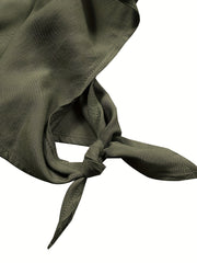  Cut Out Tie Side Tapered Leg Pants With Pockets