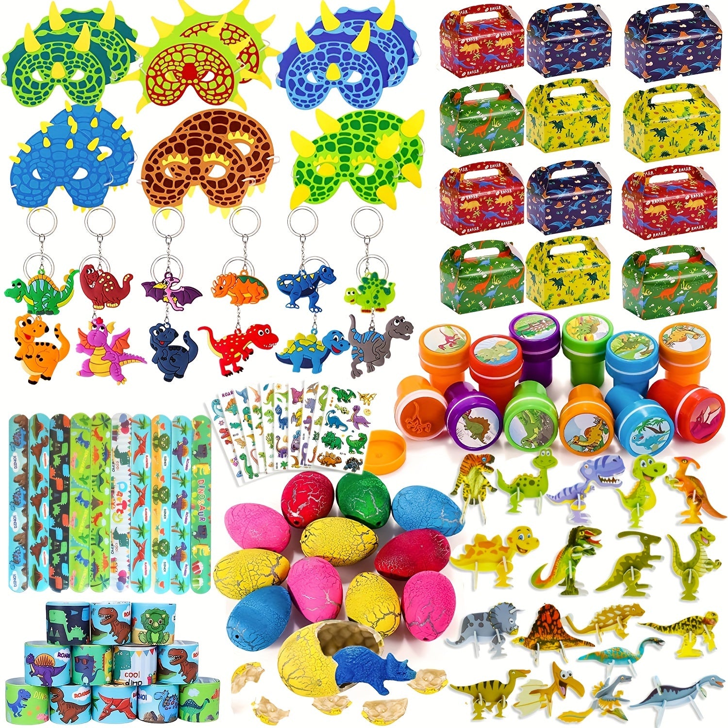 102pcs Dinosaur Party Favors Bags Dinosaur Eggs Dinosaur Supplies for Kids