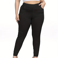 Solid High Rise Medium Stretch Skinny Pants