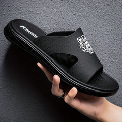Men's Tiger Head Print Slides Casual Non Slip Slippers Sandals