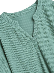 Solid Textured Two Piece Set Short Sleeve Top & Pocket Shorts Outfit