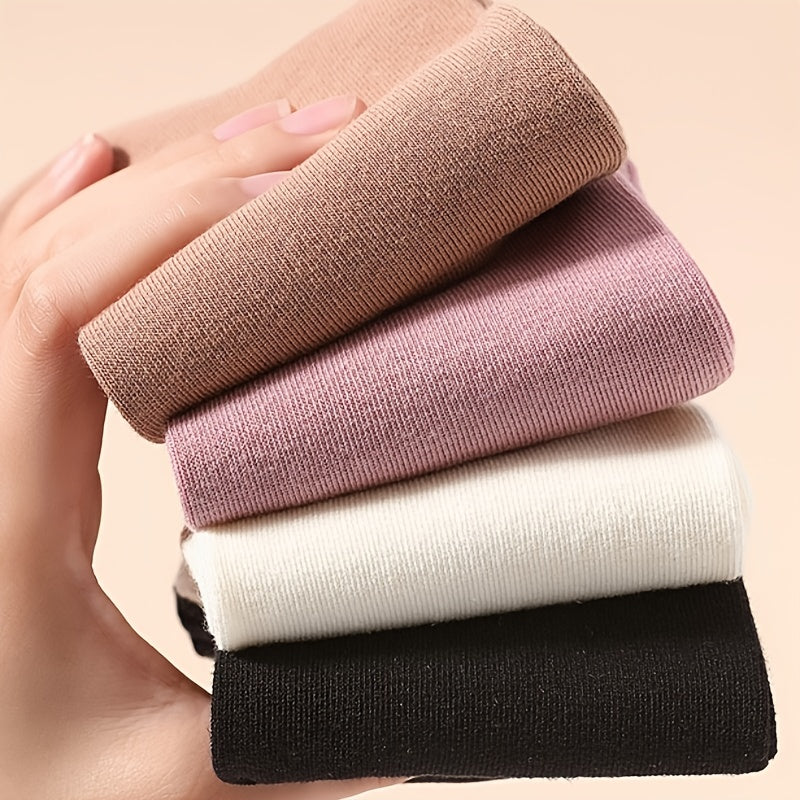 3 Pairs Solid Socks Comfy & Breathable Women's Stockings & Hosiery