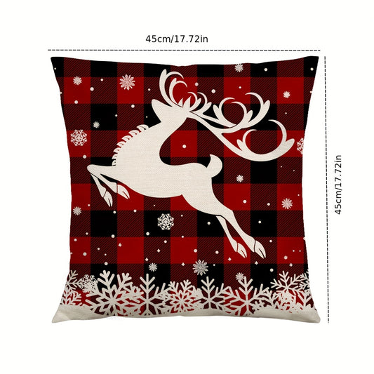 4pcs Christmas Tree Snowflake Pillow Covers for Home Decor