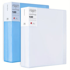 2pcs A4 Plastic Demo Book Folder with Transparent Insert, 100 Pages