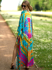  Tie Dye Long Sleeve Cover Up Dress Women's