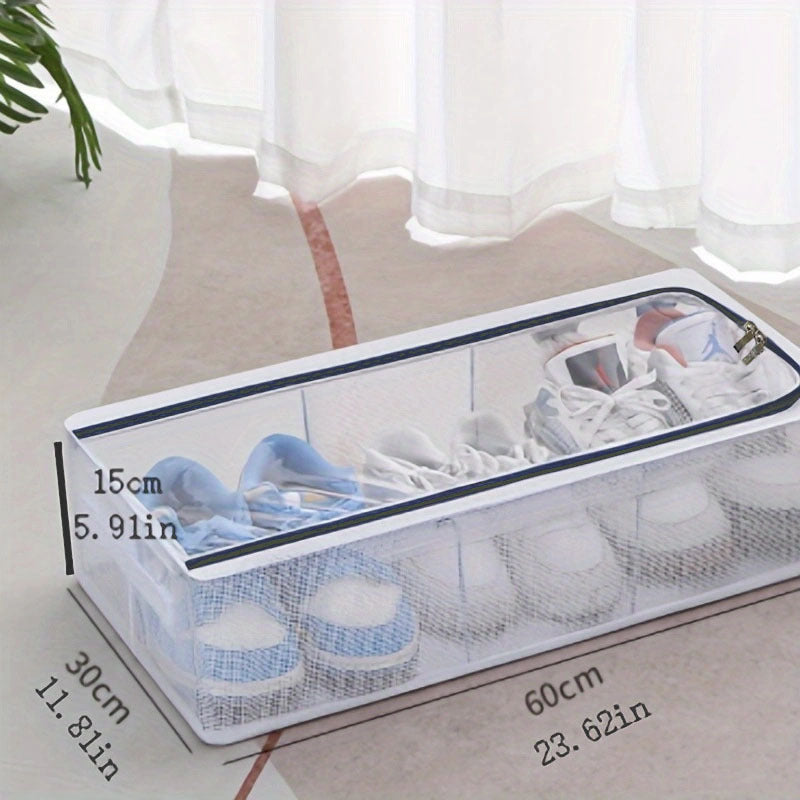 Clear Mesh Shoes Storage Box Underbed Waterproof Storage Bins With Lid